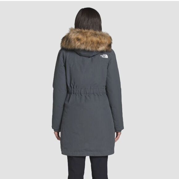 The North Face Arctic Insulated Parka in Vanadis Gray with Faux Fur Trim - Picture 2 of 10